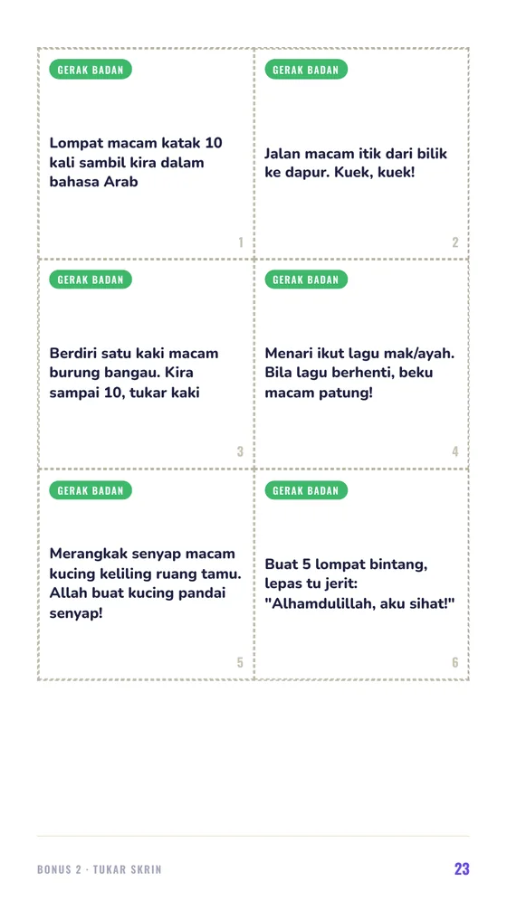 Muka surat kad Balang Tukar Skrin