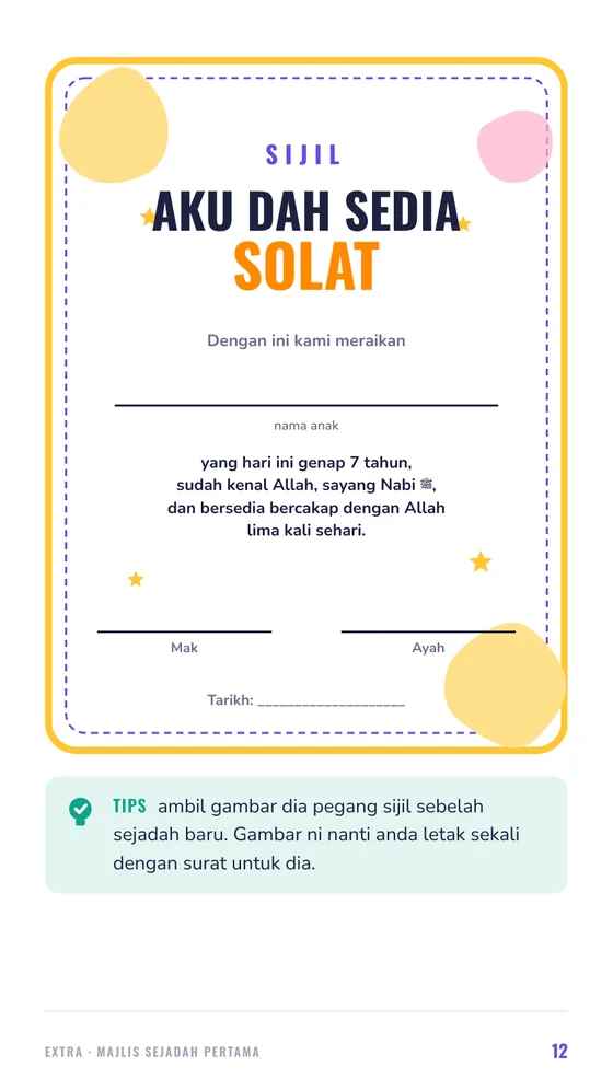 Sijil Aku Dah Sedia Solat
