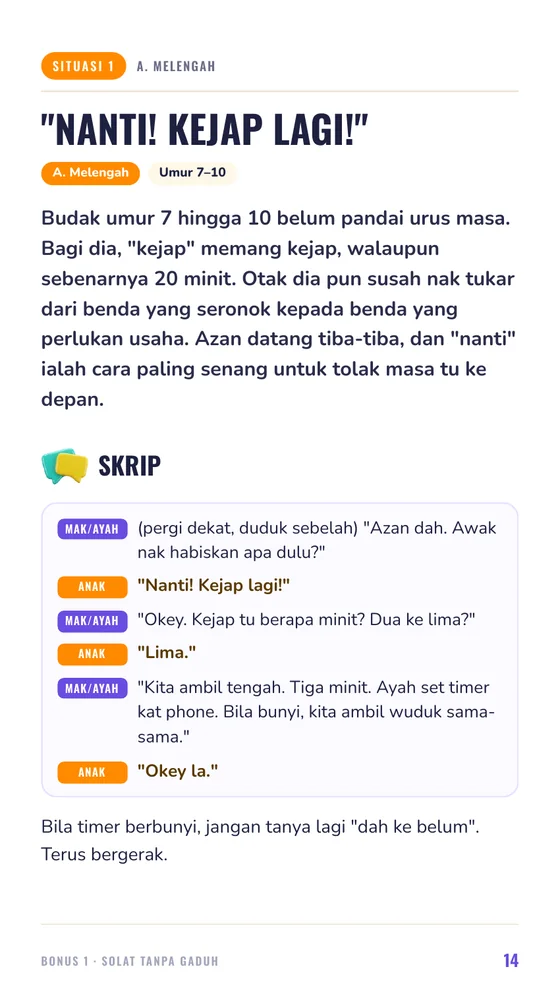 Muka surat Situasi 1 dalam Solat Tanpa Gaduh