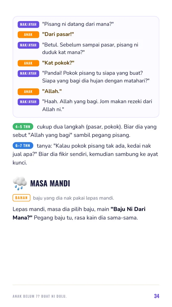 Muka surat skrip dialog mak ayah dan anak
